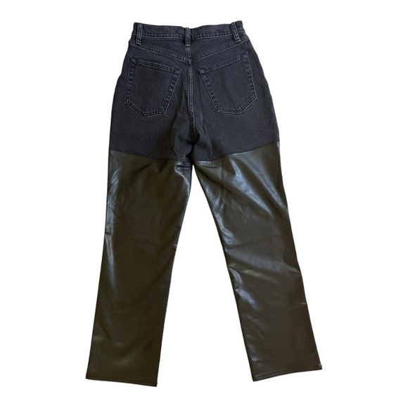 Abercrombie & Fitch Mixed Fabric 90s Straight Ultra High Rise Pants 26 Short - Picture 6 of 12